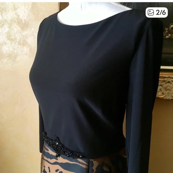 ELIZA J ANIMAL PRINT TRUMPET GOWN SIZE 12 ❤️ - Picture 4 of 4